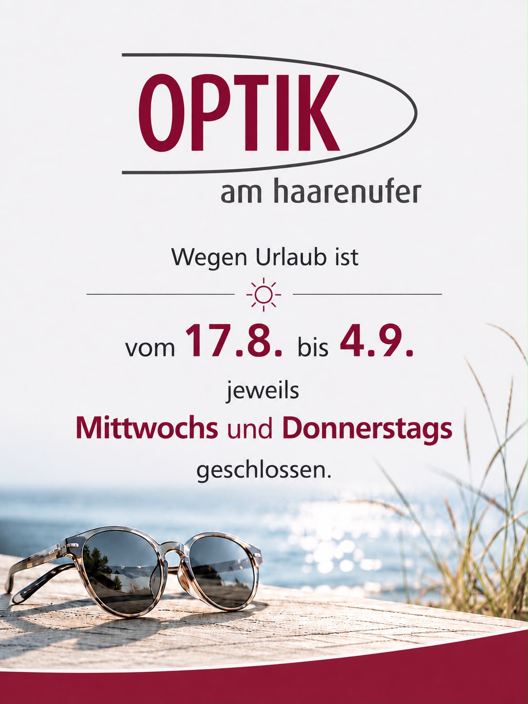 Wegen Urlaub ist